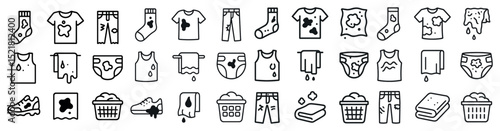 Versatile laundry and clothing stain icons for design projects