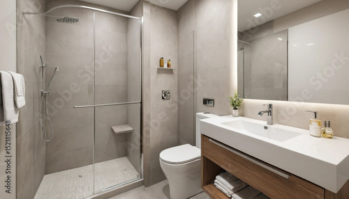 Basic home bathroom setup with standard sink