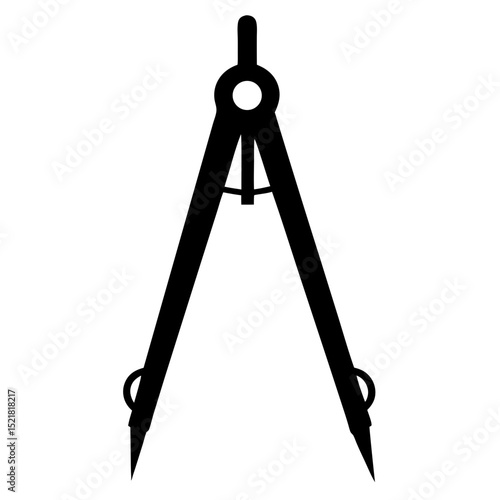 Geometric Compass Icon – Engineering and Education Silhouette

