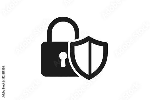 Lock and shield icon representing security and protection  