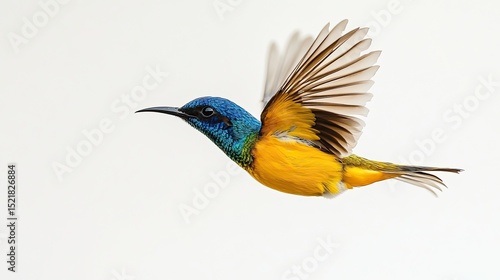 A sunbird hovering momentarily