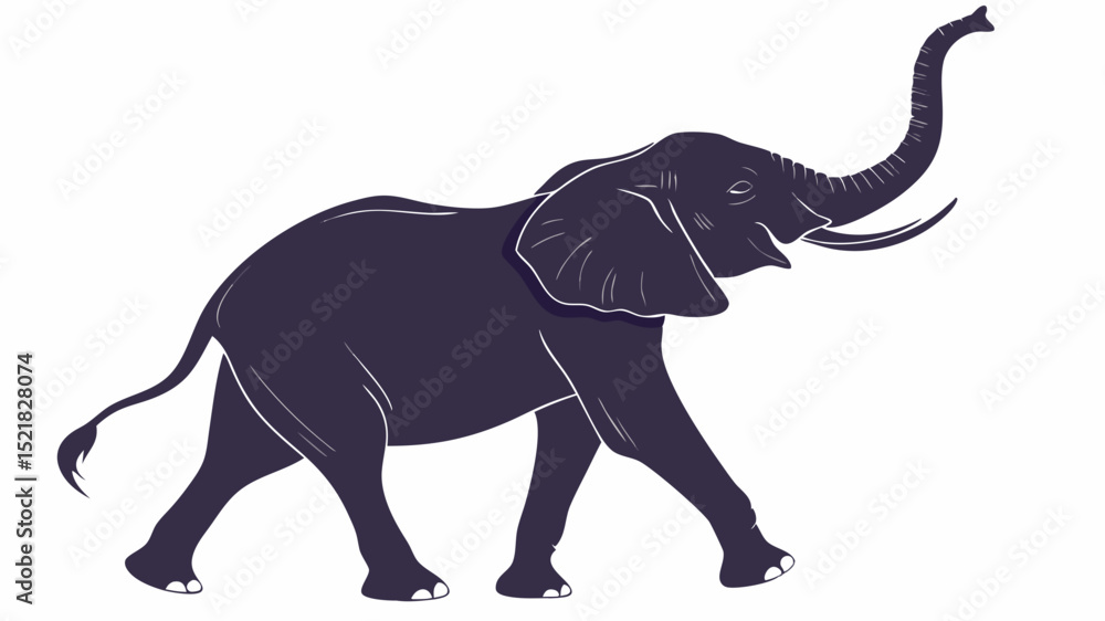 Obraz premium Majestic Elephant Illustration Powerful Symbol of Wisdom and Strength