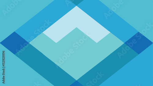 Abstract geometric design in shades of blue with transparent overlays for various projects