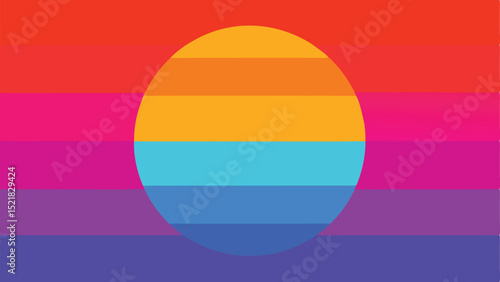 Abstract gradient design with an oval shape in vibrant and colorful saturated tones