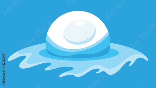 Abstract illustration of a stylized white egg nestled in water with transparent background