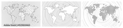 Set of world maps showing global data network connection, black connected dots and lines for quantum ai  worldwide business and internet technology, vector illustration concept background ad banners