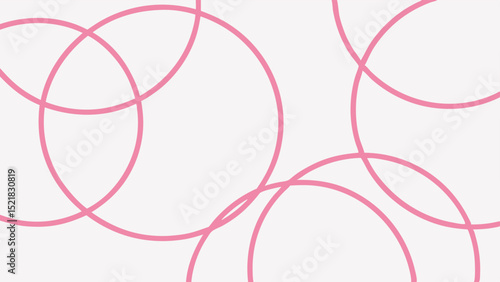 Abstract pink overlapping circles pattern on a white background for design use