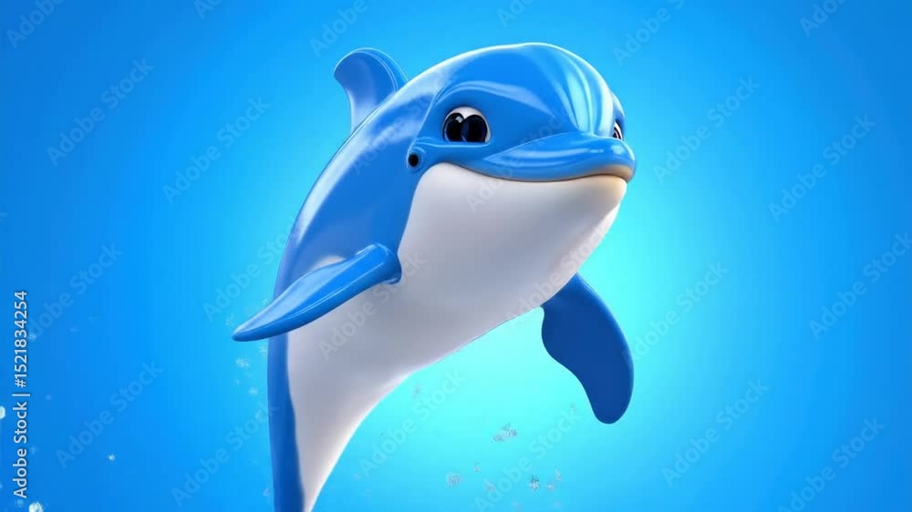Happy blue dolphin leaping in water Happy blue dolphin leaping in water