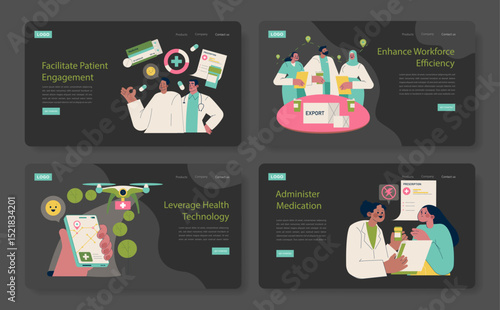 Healthcare Innovation and Patient Engagement Vector Illustration