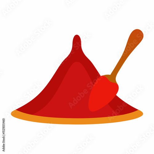 vector illustration of a red and yellow stick