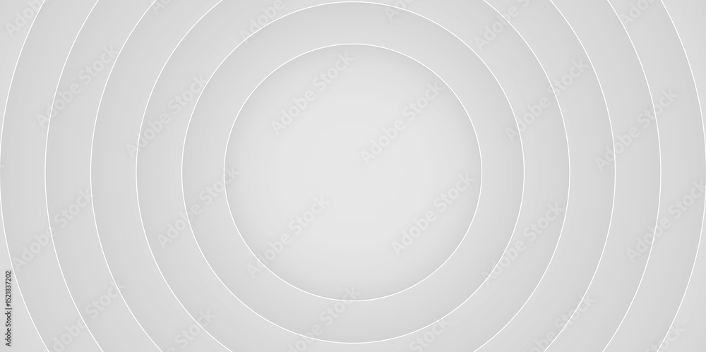 Obraz premium Abstract white 3D circular layered background vector illustration. Futuristic white round shape background.