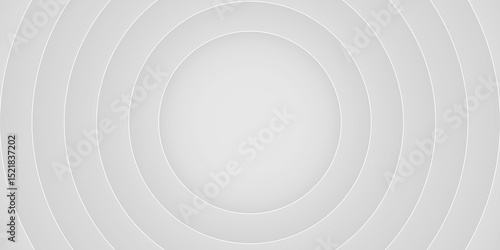 Abstract white 3D circular layered background vector illustration. Futuristic white round shape background.