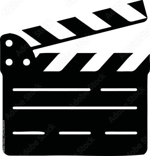 Lights, Camera, Action! A dynamic clapperboard stands ready, a universal symbol of cinema, waiting to announce the beginning of a cinematic experience. 