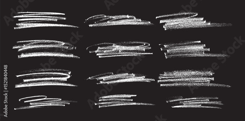 Wallpaper Mural White Charcoal Brush Stroke Textures Set for Artistic Design. Torontodigital.ca