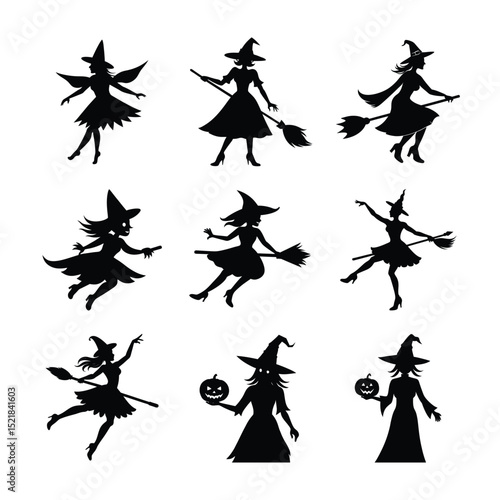 witch on a broomstick bundle design