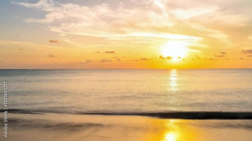 Vibrant seascape view with gentle ocean waves and a golden sun glow setting over calm water reflecting natural light Vibrant seascape view with gentle ocean waves and a golden sun glow setting over calm water reflecting natural light