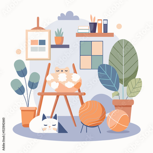 Creative Arts in Care Homes Vector Set – Elderly Art Therapy & Crafts Day Concept