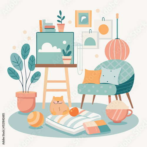 Creative Arts in Care Homes Vector Set – Elderly Art Therapy & Crafts Day Concept