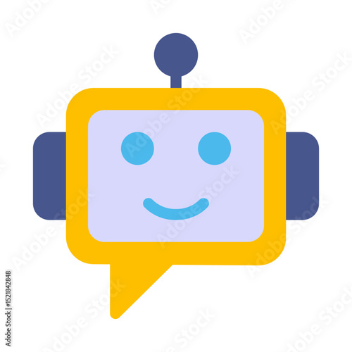 Chat bot integration flat icon