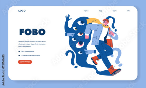 FOBO. Flat Vector Illustration