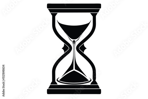 Minimalist Hourglass Silhouette Illustration Black Sands Time Passage Icon Design Element