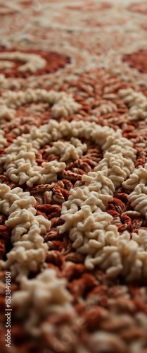 close up of a rug with a pattern on it