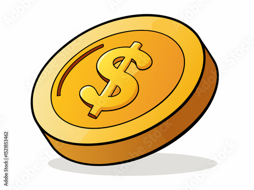 gold coin with dollar sign