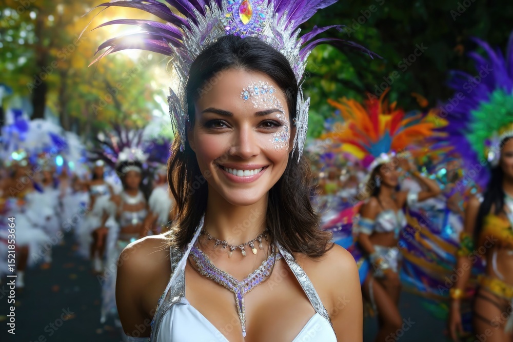 Obraz premium Carnival tuesday parade: Saint Vincent festivity, Grenadines celebration, carnival clothing, people expression, smiling crowd, colorful attire, local tradition, island music, costume joy street energy