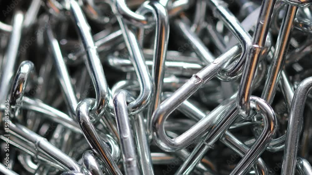 Silver -color chain close -up Silver -color chain close -up