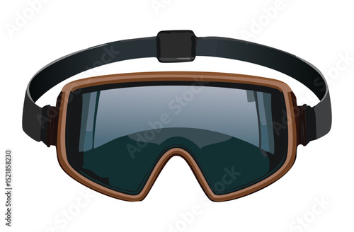 Retro Brown Strap Ski Snowboard Goggles