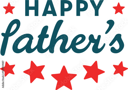 Happy fathers day text with stars design