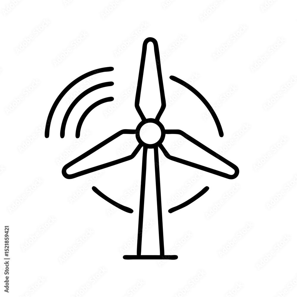 Wind turbine generator icon vector illustration for renewable energy and sustainable technology design use Wind turbine generator icon vector illustration for renewable energy and sustainable technology design use