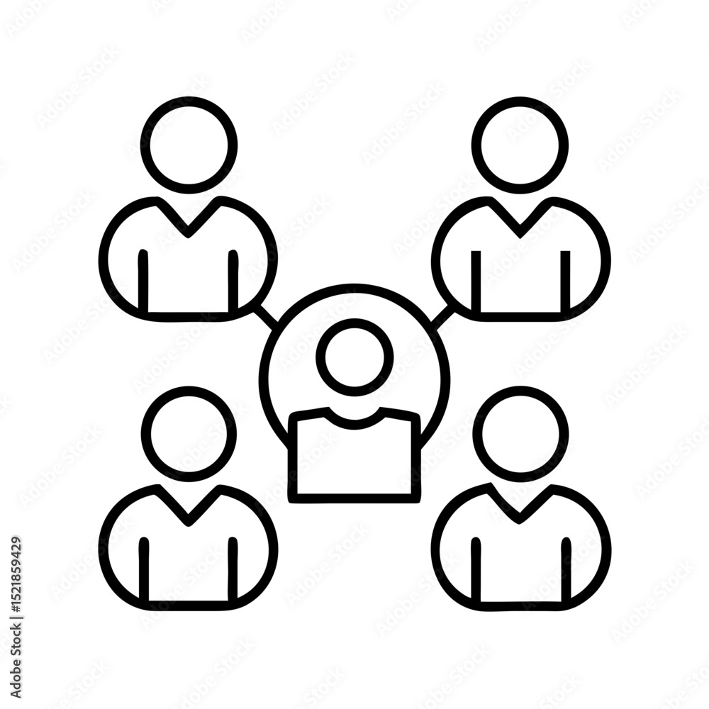 Network connection icon representing social media, business networking, and team collaboration concept Network connection icon representing social media, business networking, and team collaboration concept