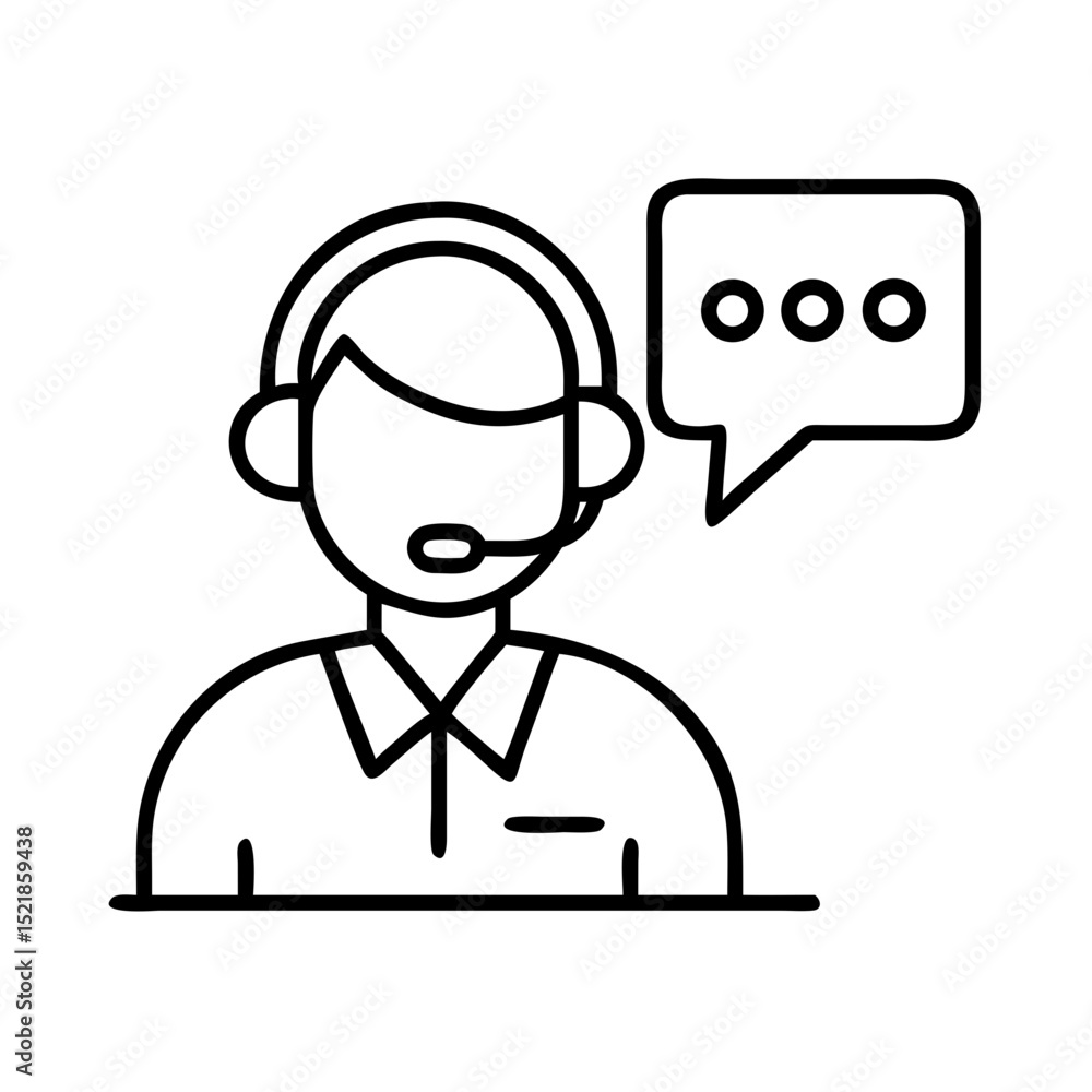 Customer service representative with headset and speech bubble icon vector illustration design support Customer service representative with headset and speech bubble icon vector illustration design support