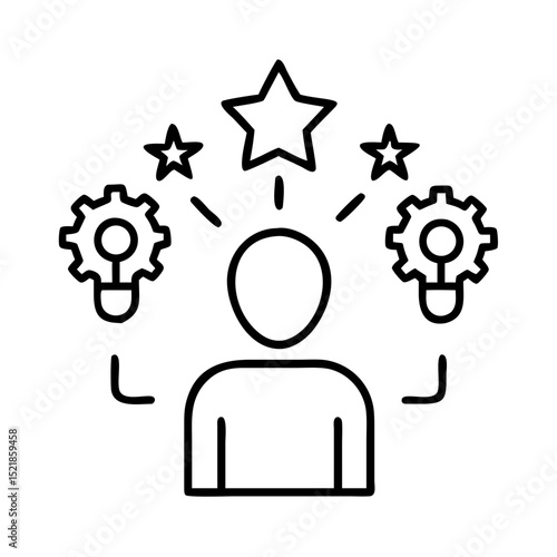 Human innovation and creative process concept showcasing ideas and solutions for business growth success