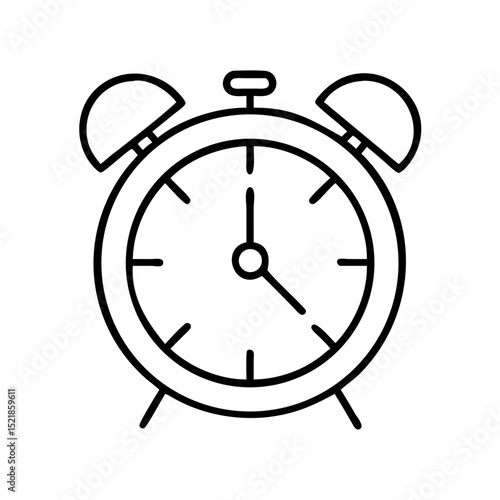 Vintage alarm clock vector illustration for time management and deadline reminder concepts design element