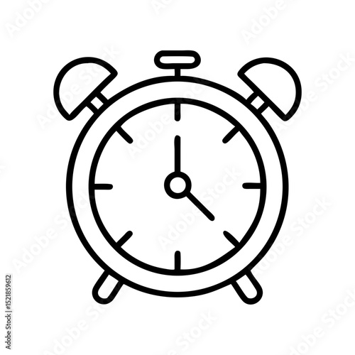 Alarm clock vector icon illustration, time management and reminder concept, wake up call design element