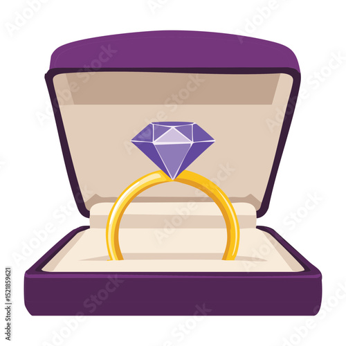 Exquisite Gold Ring with Purple Gem