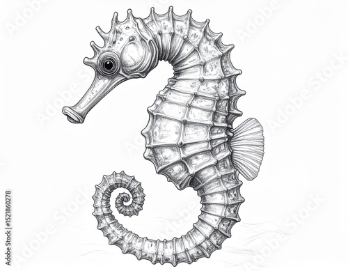 Charcoal rendering of a seahorse