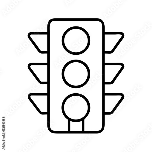 Traffic light icon vector, road signal illustration, stoplight symbol, traffic control device design