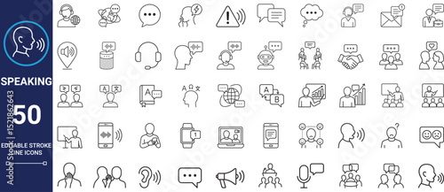 Speaking icons set