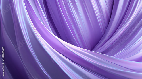 Fototapeta Naklejka Na Ścianę i Meble -  3D rendering, abstract minimalist purple background. Diagonal composition of waving metallic ribbons with a ripple effect. Iridescent foil divided into stripes. Trendy fashion wallpaper