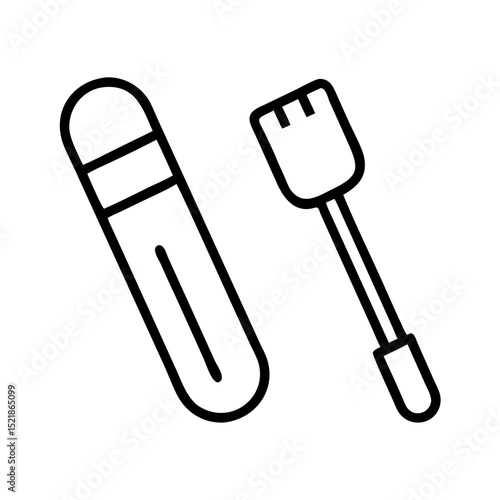 Medical swab stick and small tool on white background  