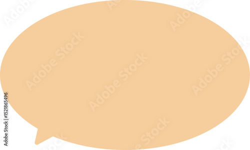薄いオレンジ色のシンプルな卵型のふきだし。テキストスペースが広くて使いやすい。