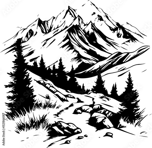 tree, christmas, winter, snow, forest, fir, vector, holiday, pine, landscape, nature, illustration, xmas, celebration, trees, seamless, season, decoration, cold, pattern, card, christmas tree, silhoue