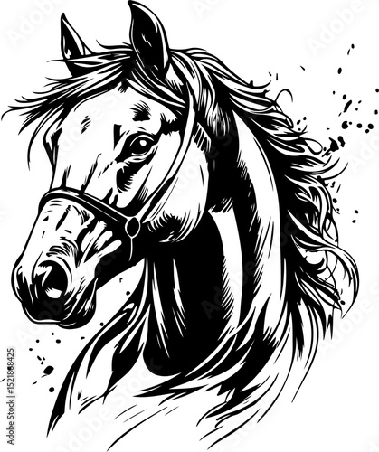 horse, animal, head, farm, black, white, nature, vector, brown, stallion, portrait, mare, equine, mammal, pony, mane, equestrian, illustration, wild, beautiful, art, silhouette, isolated, mustang, dra