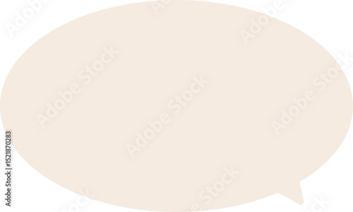 薄いオレンジ色のシンプルな卵型のふきだし。テキストスペースが広くて使いやすい。