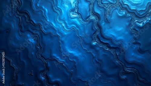 Abstract Blue Texture with Wavy Lines