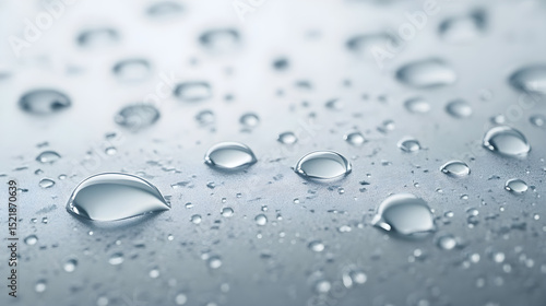 Wallpaper Mural Realistic Raindrop Water Droplets  Ultra-detailed water droplets beading on a smooth surface, crystal clear and isolated on white. Torontodigital.ca