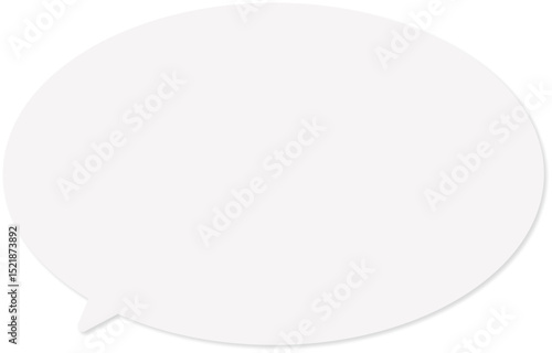 薄いグレーの楕円形の吹き出し。ドロップシャドウ付き。シンプルで使いやすい。